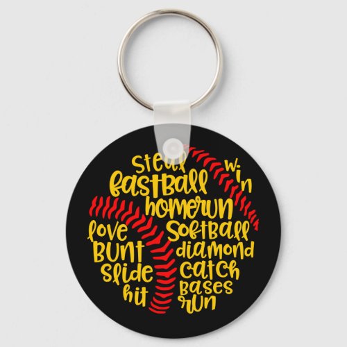 Softball Cute Sayings  Keychain