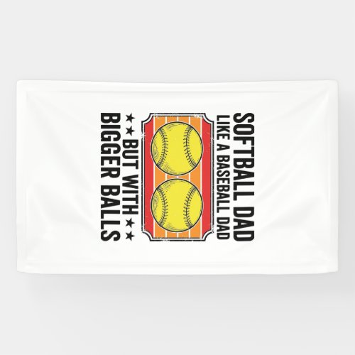 Softball Dad Bigger Balls Vintage Engraving Shirt_ Banner