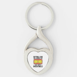 Softball Dad Bigger Balls Vintage Engraving Shirt_ Keychain