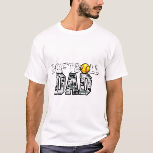 Softball Dad Camo Design – Proud Sports Father T-Shirt