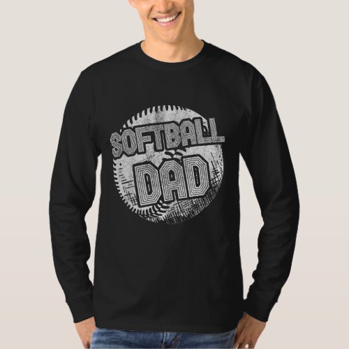 Softball Dad Coach Player Father Daddy Fathers Da T_Shirt