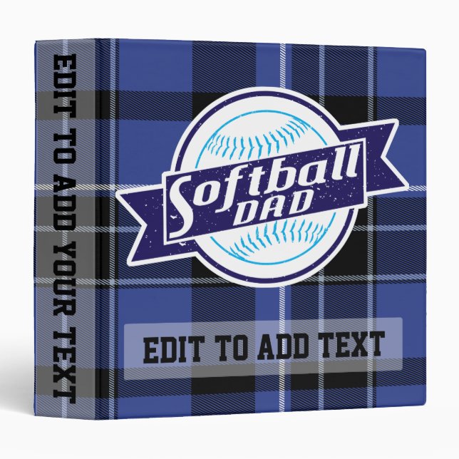 Softball Dad Customizable Binder Album (Front/Spine)