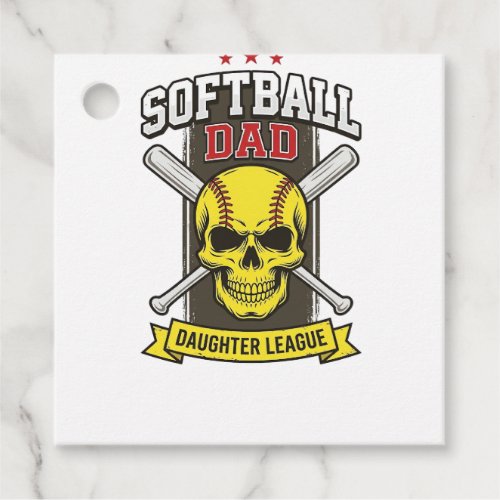 Softball Dad Daughter League Vintage Vector Design Favor Tags