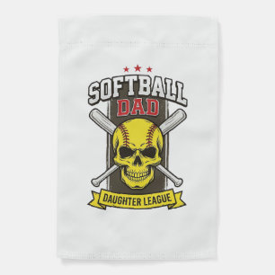 Softball Dad Daughter League Vintage Vector Design Garden Flag