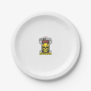 Softball Dad Daughter League Vintage Vector Design Paper Plates