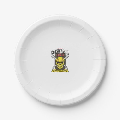 Softball Dad Daughter League Vintage Vector Design Paper Plates