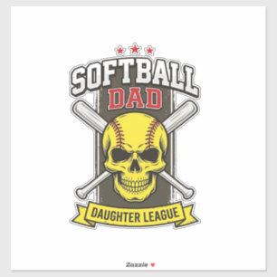 Softball Dad Daughter League Vintage Vector Design Sticker