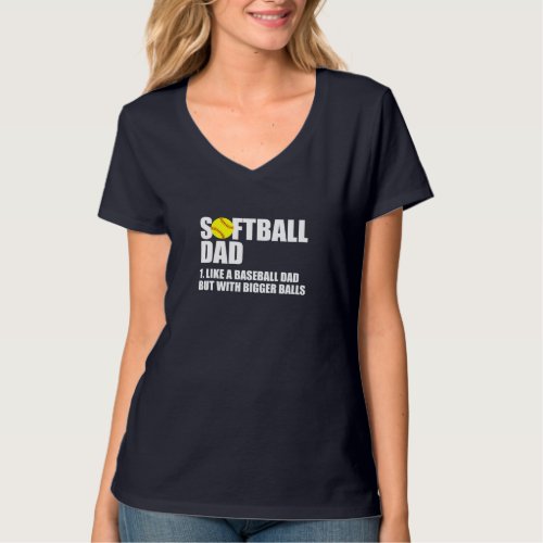 Softball Dad Definition Funny T_Shirt