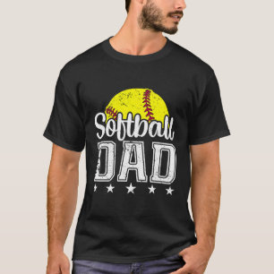 Softball Dad Fatherâ´S Day Best Dad Papa Daddy Sof T-Shirt