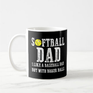 Softball Dad like A Baseball but with Bigger Balls Coffee Mug