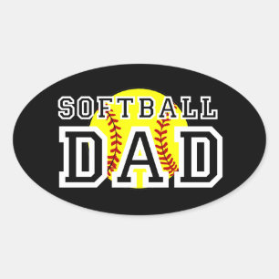 Softball Dad Oval Sticker