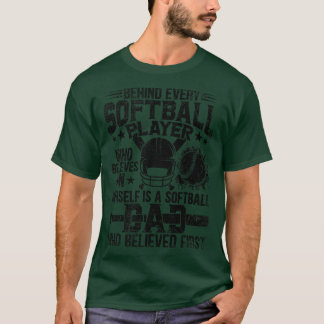 Softball Dad Quote Catcher Pitcher Father Sports H T-Shirt
