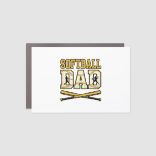 Softball Dad Vintage Engraving Bat Graphic_1 Car Magnet