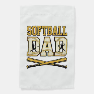Softball Dad Vintage Engraving Bat Graphic_1 Garden Flag