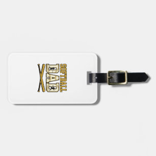 Softball Dad Vintage Engraving Bat Graphic_1 Luggage Tag