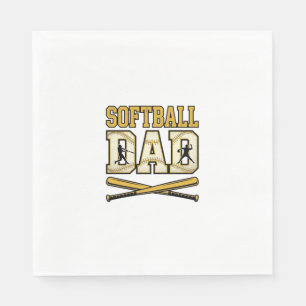 Softball Dad Vintage Engraving Bat Graphic_1 Napkins