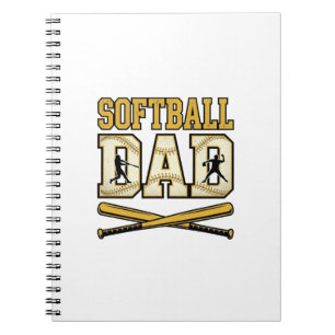 Softball Dad Vintage Engraving Bat Graphic_1 Notebook