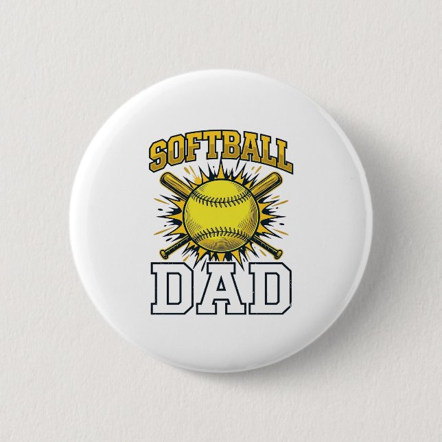 Softball Dad Vintage Engraving Shirt Design_1 Button (Front)