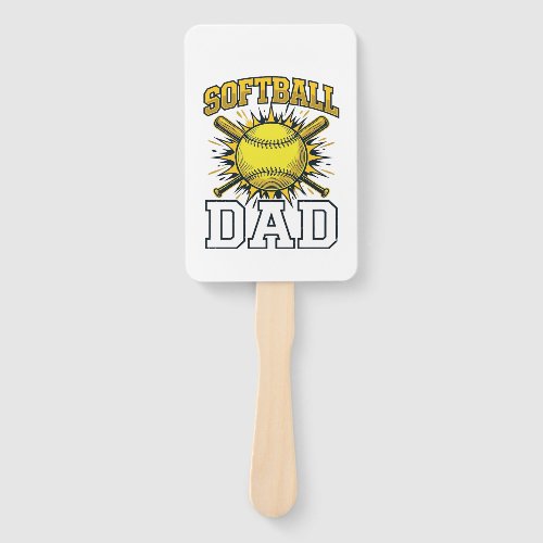 Softball Dad Vintage Engraving Shirt Design_1 Hand Fan