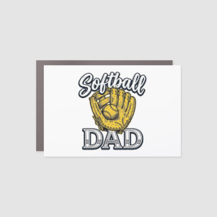 Softball Dad Vintage Glove Shirt Design_1 Car Magnet