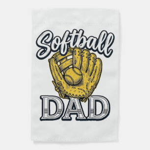 Softball Dad Vintage Glove Shirt Design_1 Garden Flag