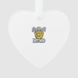Softball Dad Vintage Glove Shirt Design_1 Ornament