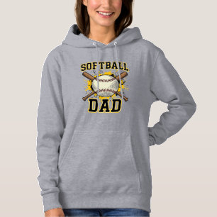 Softball Dad Vintage Varsity Crossed Bats Design_1 Hoodie