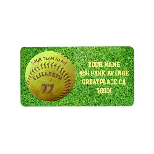 Softball Dirty Name Team Number Ball Address Label