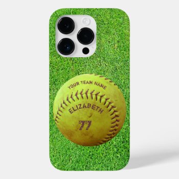 Softball Dirty Name Team Number Ball Case-mate Iphone 14 Pro Case by HumusInPita at Zazzle