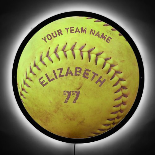 Softball Dirty Name Team Number Ball Paper Plate LED Sign