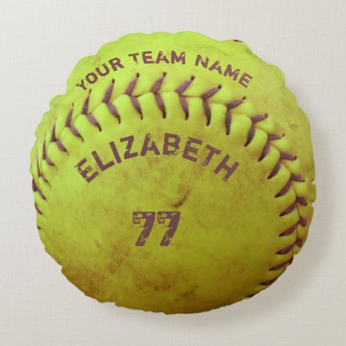 Softball Dirty Name Team Number Ball Pillow