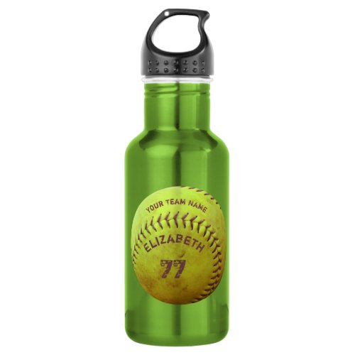 Softball Dirty Name Team Number Ball Water Bottle