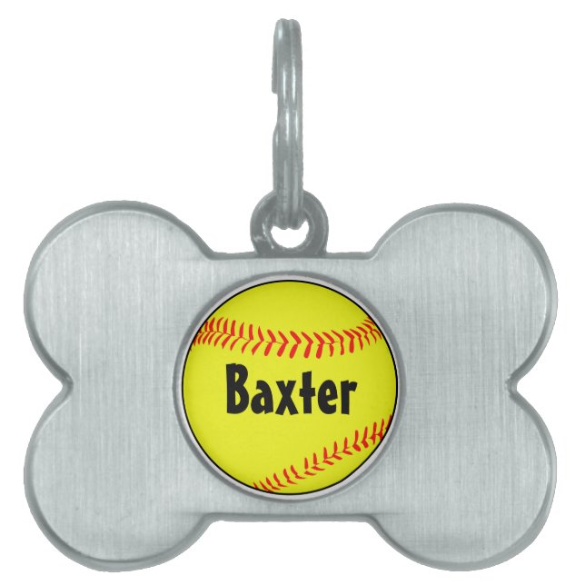 Softball Dog Doggie Tag (Front)