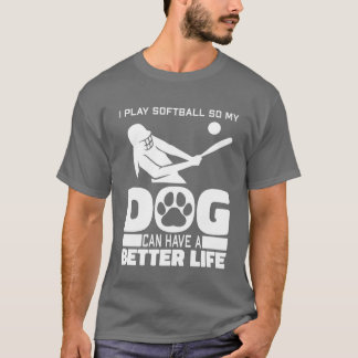 Softball Dog family friends T-Shirt