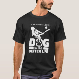 Softball Dog Pitcher - Catcher Batter Softball Pre T-Shirt
