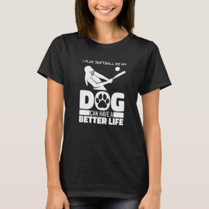 Softball Dog Pitcher - Catcher Batter Softball Pre T-Shirt