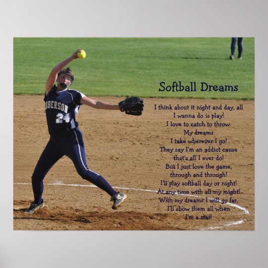 Softball Dreams Poster | Zazzle.com