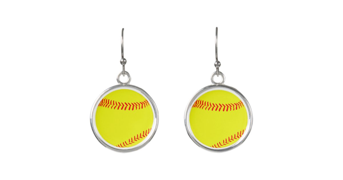 Softball Earrings Zazzle