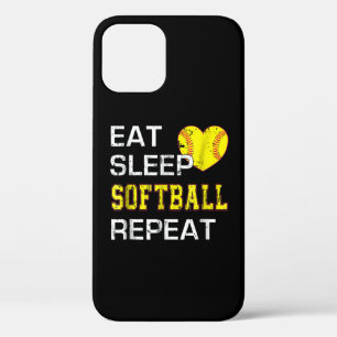 Softball Eat Sleep Softball Repeat iPhone 12 Pro Case