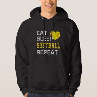 Softball Eat Sleep Softball Repeat Hoodie