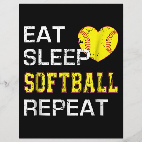 Softball Eat Sleep Softball Repeat Letterhead