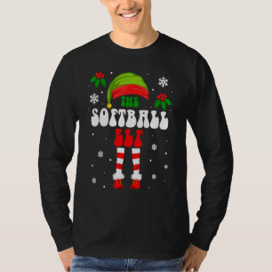 Softball Elf Christmas Family Matching Xmas Group T-Shirt