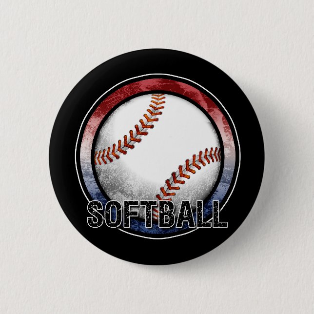 Softball Emblem USA Button (Front)
