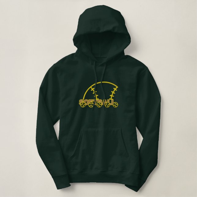Softball Embroidered Hoodie (Design Front)