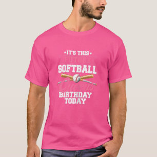 Softball Fan Birthday Graphic Women Girls Kids Pla T-Shirt