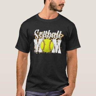 Softball Fans Leopard Women, Softball Mom T-Shirt