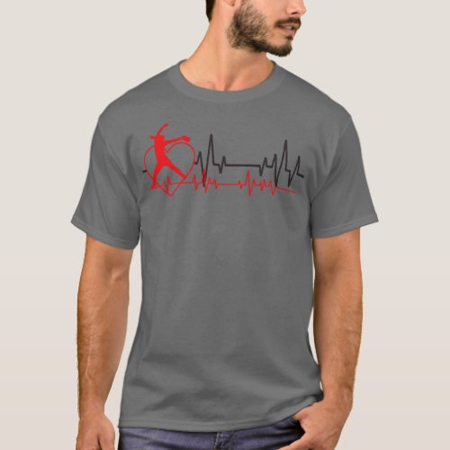 Softball Fastpitch Pitcher EKG Heartbeat Heart Lov T_Shirt