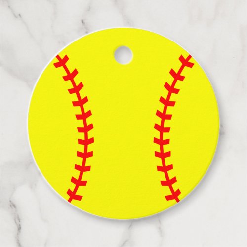 Softball Favor Tag Birthday Tag