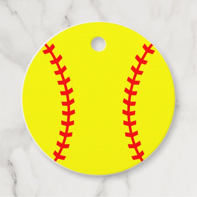 Softball Favor Tag, Birthday Tag (Front)