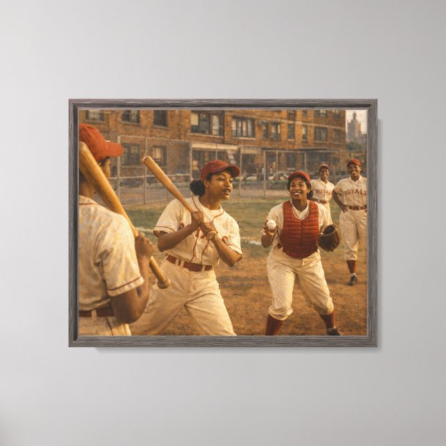 Softball Game Warm Up Canvas Print (Front)